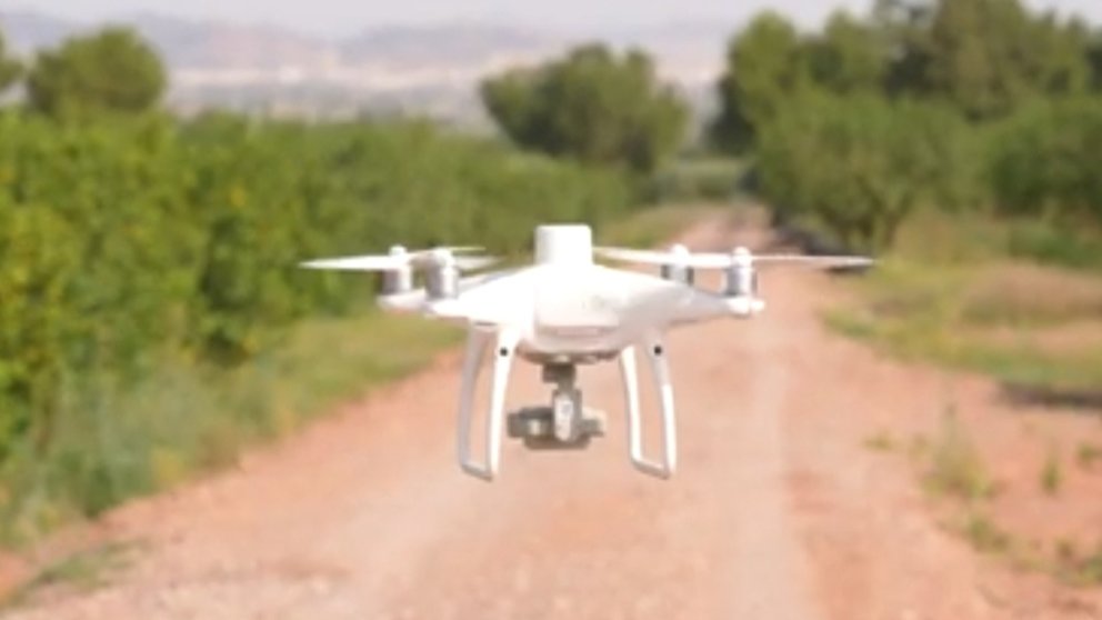 Imagen del dron que se usa para realizar el seguimiento de los cultivos.