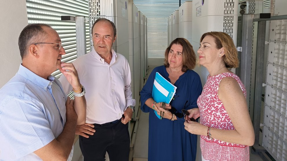 El director general de Industria Agroalimentaria, Fulgencio Pérez, en la instalación de baterías de la Bodega Hijos de Juan Gil